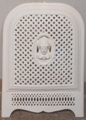 WHITE PAINTED CAST IRON FIREPL