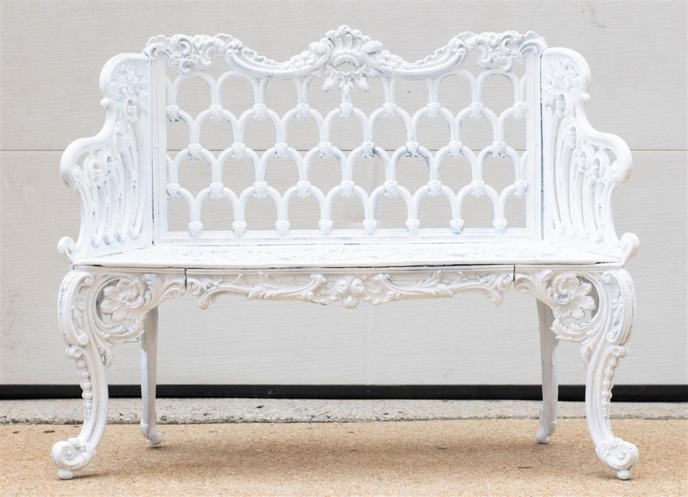 WHITE PAINTED CAST IRON GARDEN