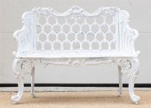 WHITE PAINTED CAST IRON GARDEN