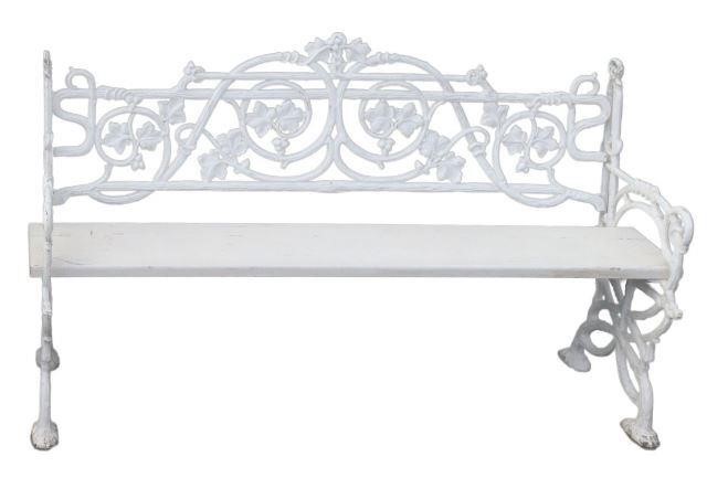 WHITE PAINTED CAST IRON GARDEN
