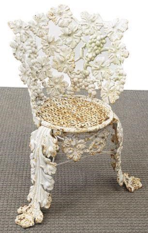 WHITE PAINTED CAST IRON GRAPEVINE