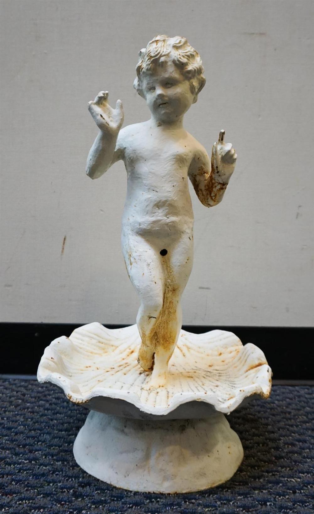 WHITE PAINTED CAST IRON YOUTH