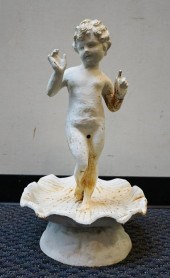WHITE PAINTED CAST IRON YOUTH