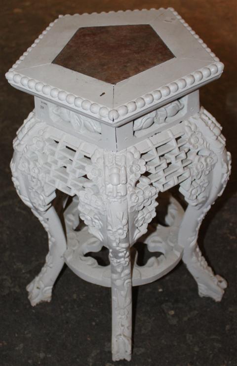 WHITE PAINTED CHINESE PLANT STAND