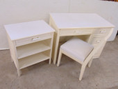 WHITE PAINTED DESK & CHAIR PLU