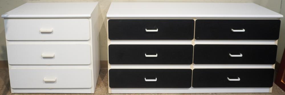 WHITE PAINTED DOUBLE DRESSER AND