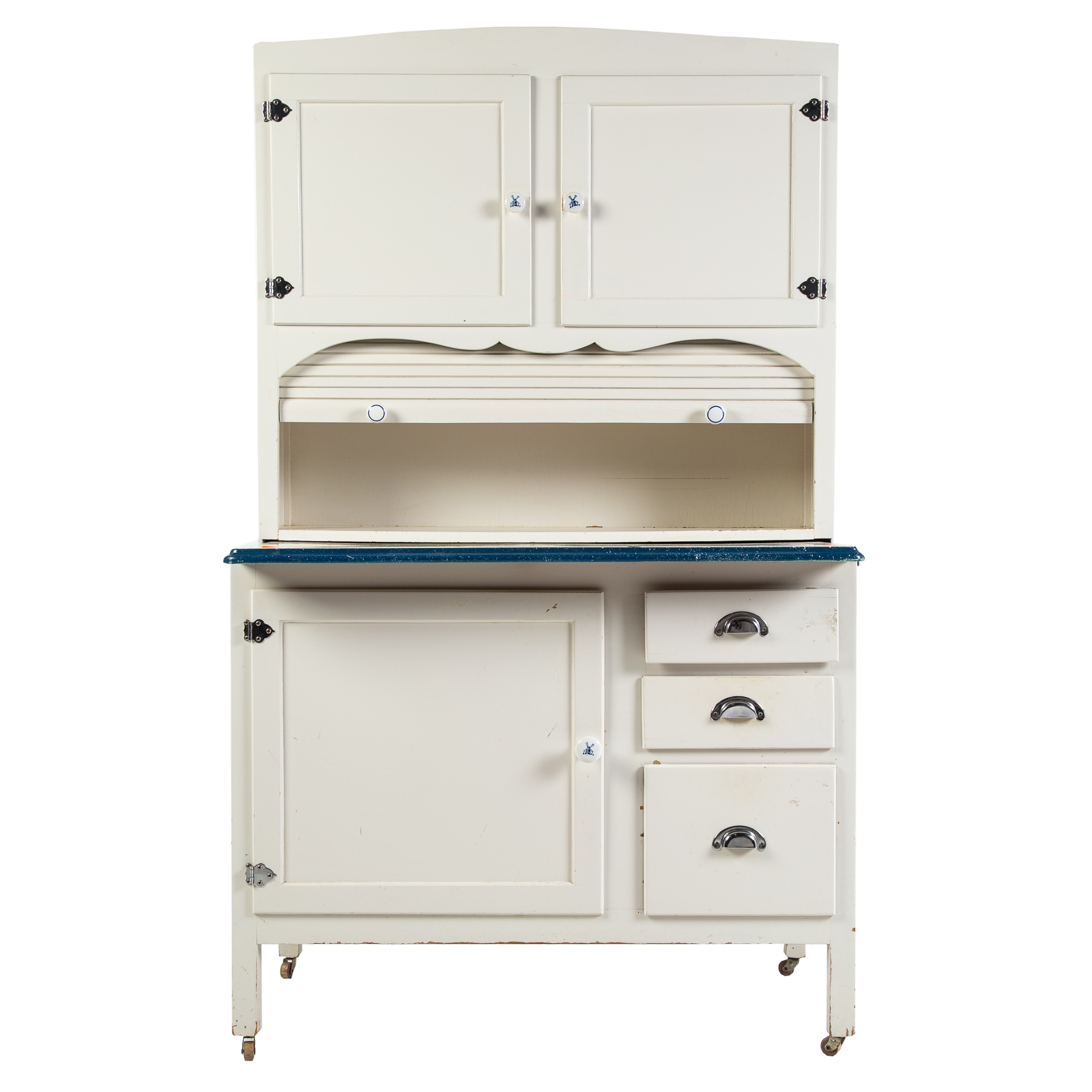WHITE PAINTED HOOSIER CABINET First