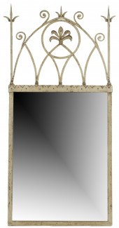 WHITE-PAINTED IRON MIRRORWhite