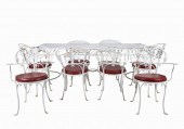 WHITE PAINTED IRON PATIO DININ