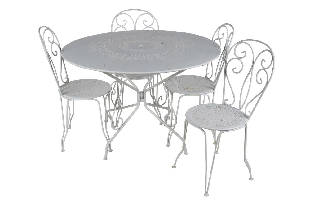WHITE-PAINTED IRON PATIO