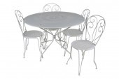 WHITE-PAINTED IRON PATIO SETco