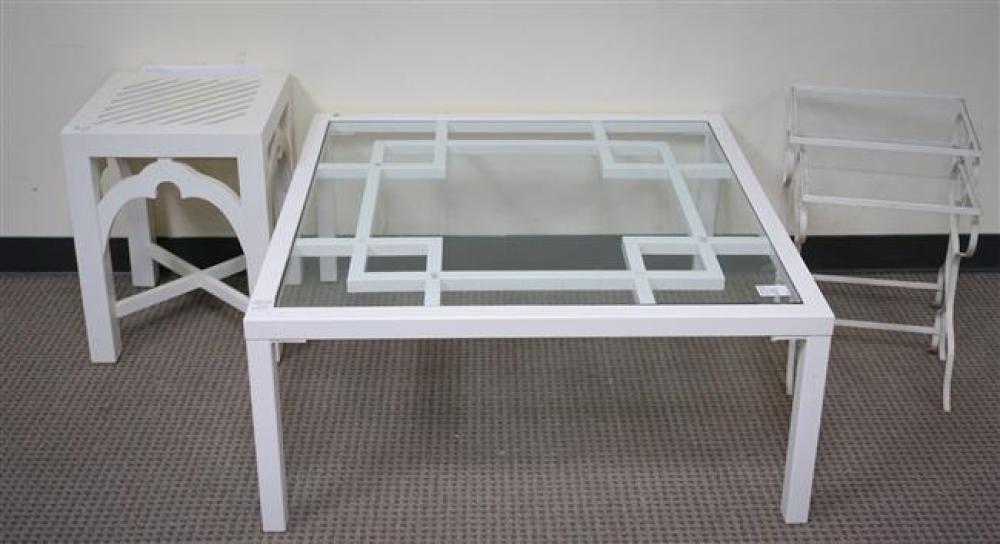 WHITE PAINTED METAL GLASS INSET