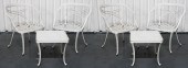 WHITE PAINTED METAL PATIO SET,