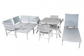 WHITE-PAINTED METAL PATIO SETc