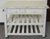 WHITE PAINTED PINE ROLLING BUT