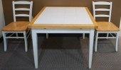 WHITE PAINTED PINE TILE TOP EX