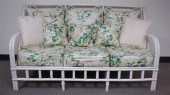 WHITE PAINTED RATTAN THREE-CUS