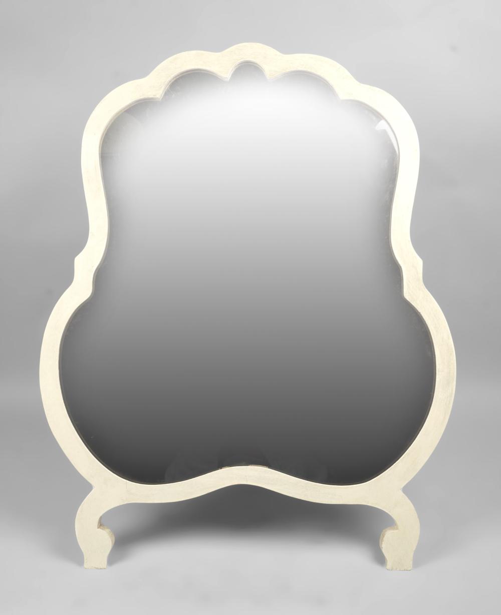 WHITE PAINTED SHAPED WOOD VANITY