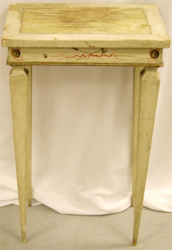 White painted stand with square