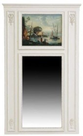WHITE-PAINTED TRUMEAU MIRROR W