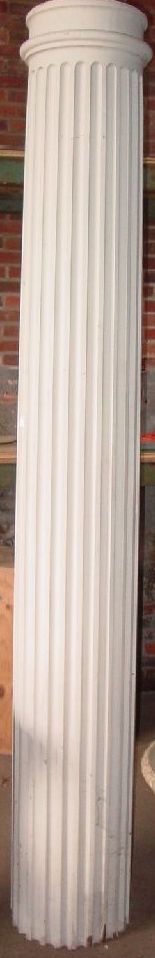 WHITE PAINTED WOOD FLUTED COLUMN
