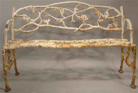 WHITE PAINTED WROUGHT IRON GARDEN