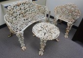 WHITE PAINTED WROUGHT IRON GAR