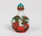 WHITE PEKING MILK GLASS SNUFF