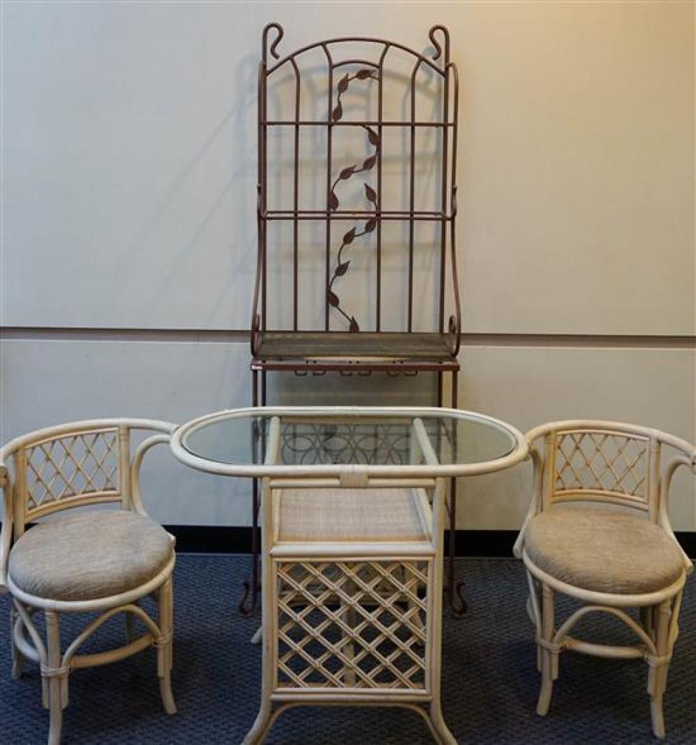WHITE PICKLED RATTAN THREE-PIECE