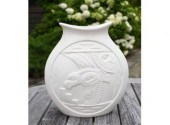White porcelain bisque vase, d