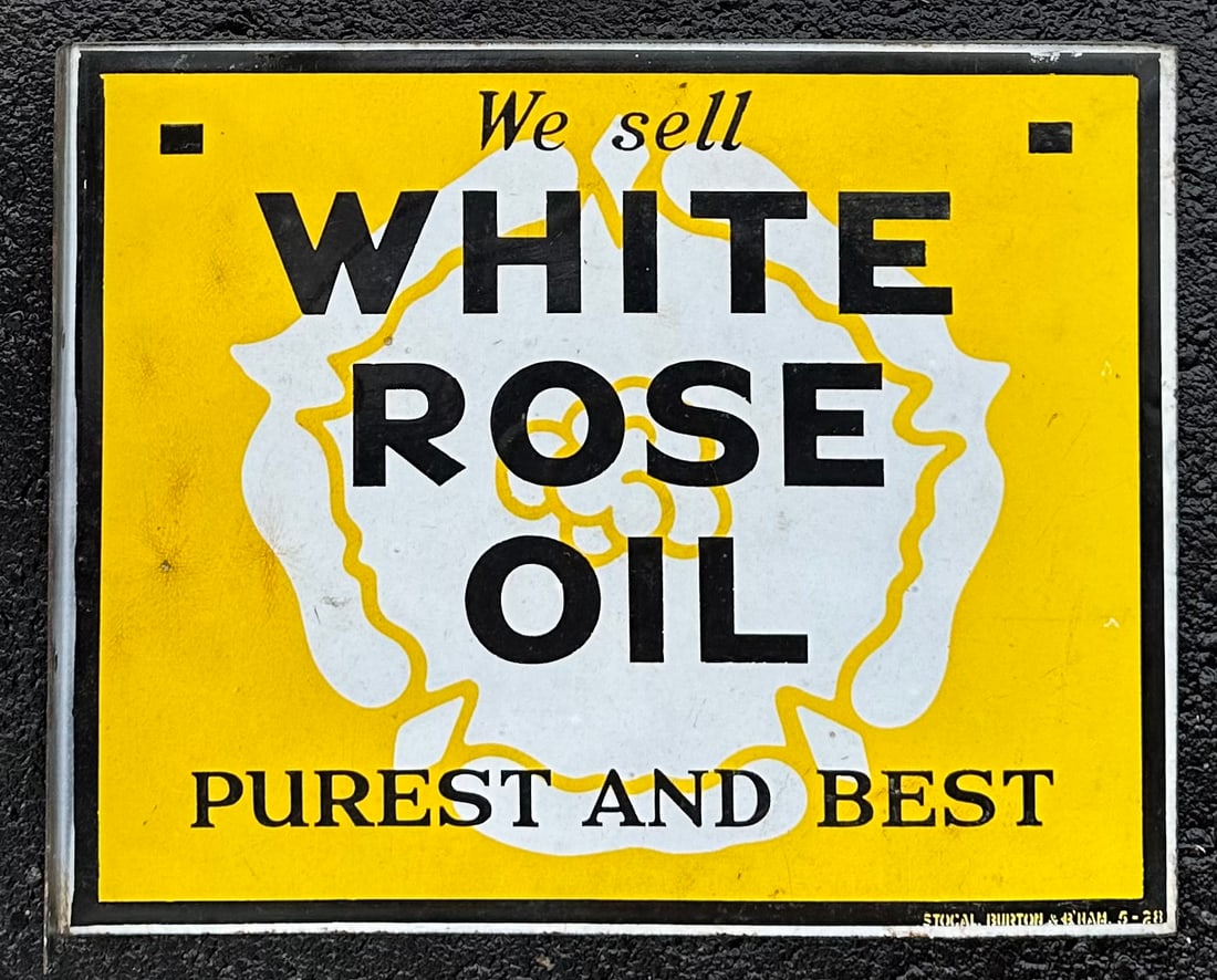 WHITE ROSE OIL PORCELAIN FLANGED
