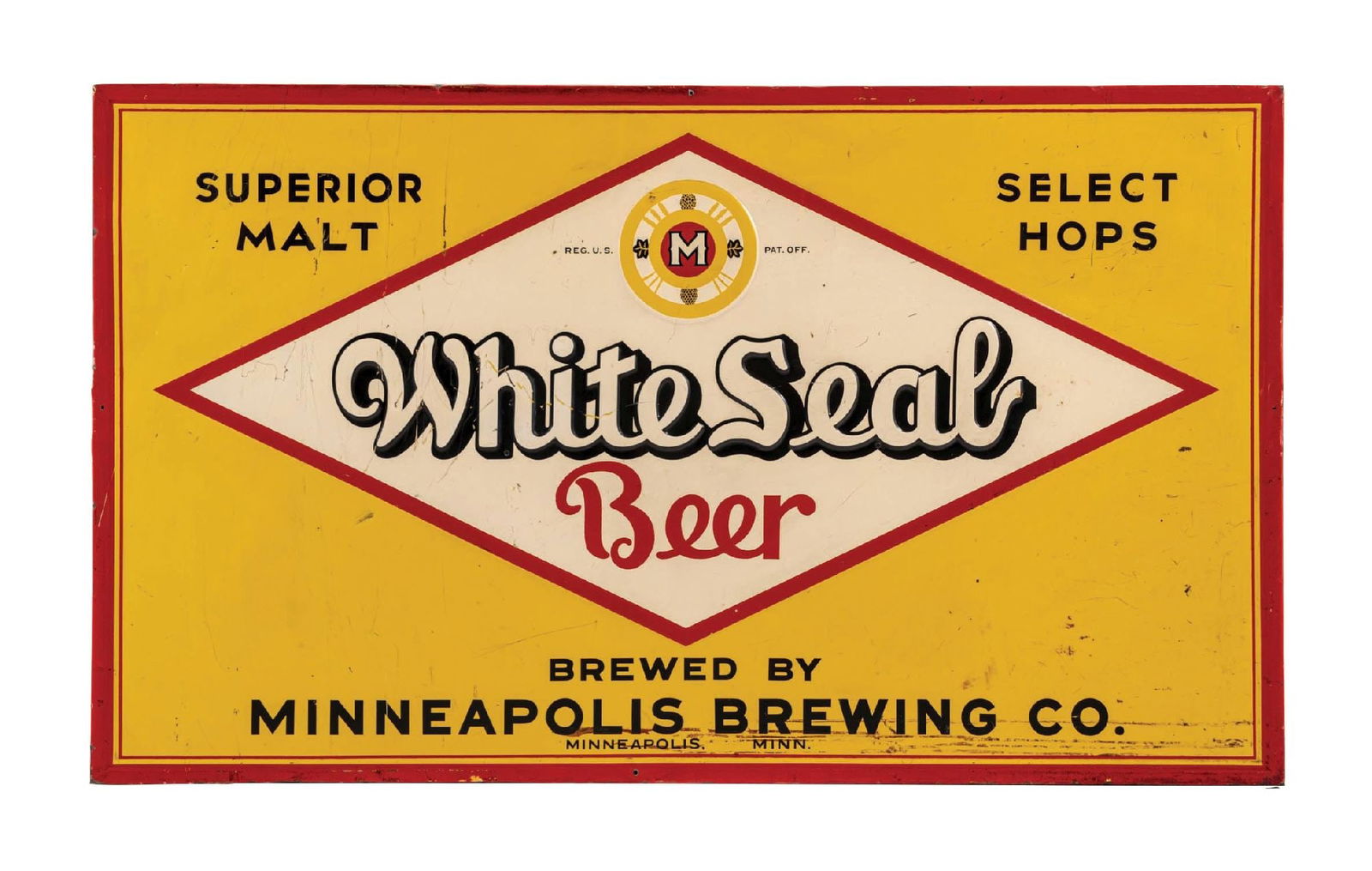 WHITE SEAL BEER SELF FRAMED