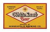 WHITE SEAL BEER SELF FRAMED EM