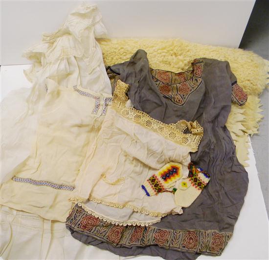 White sheepskin carriage robe along