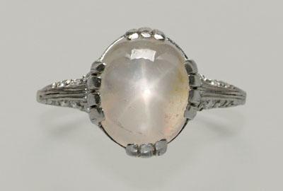 White star sapphire, diamond