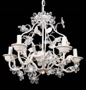 WHITE TOLE AND CRYSTAL FLORAL
