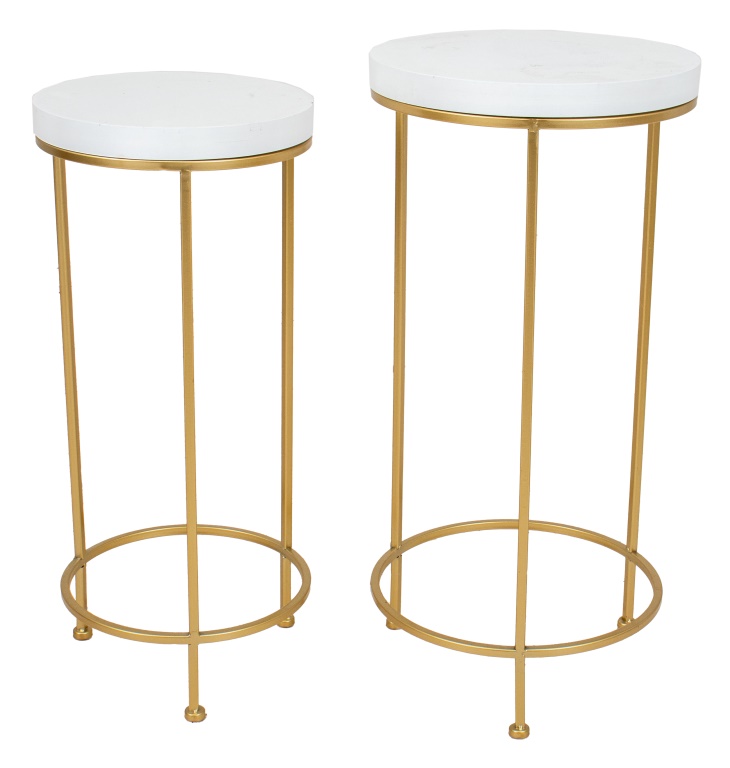 WHITE TOPPED GILTMETAL STACKING