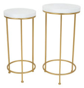 WHITE TOPPED GILTMETAL STACKIN