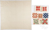 WHITEWORK QUILT, ETC.<br>White