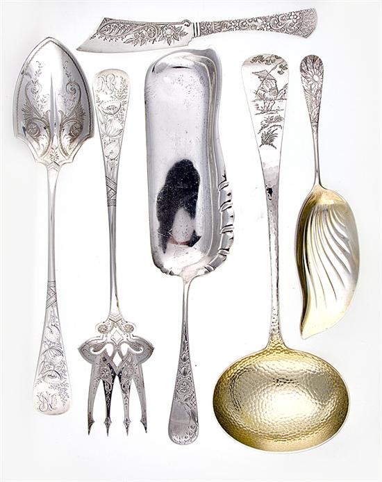 Whiting engraved serving and