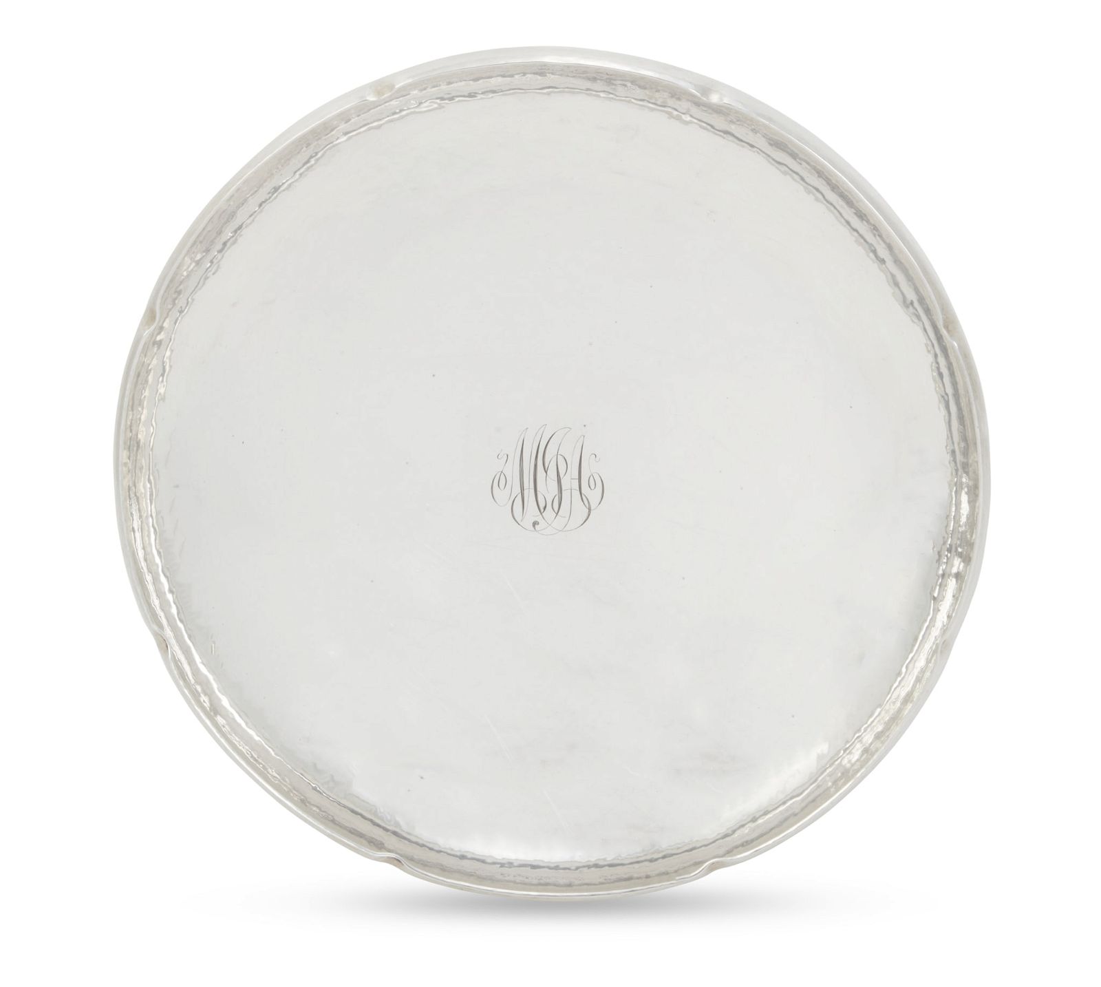 WHITING HAMMERED SILVER FOOTED