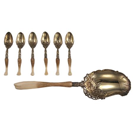 Whiting Silver Gilt and Ivory
