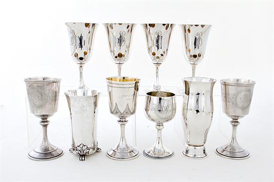 Whiting sterling goblets and