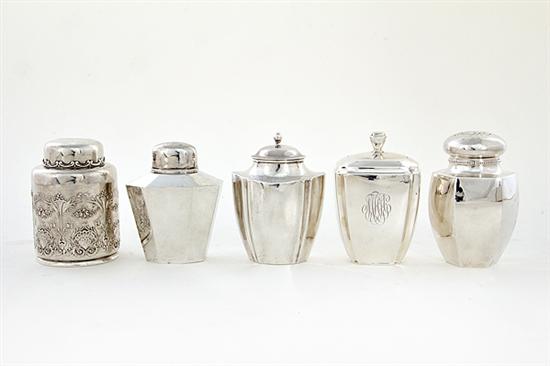 Whiting sterling tea caddies for