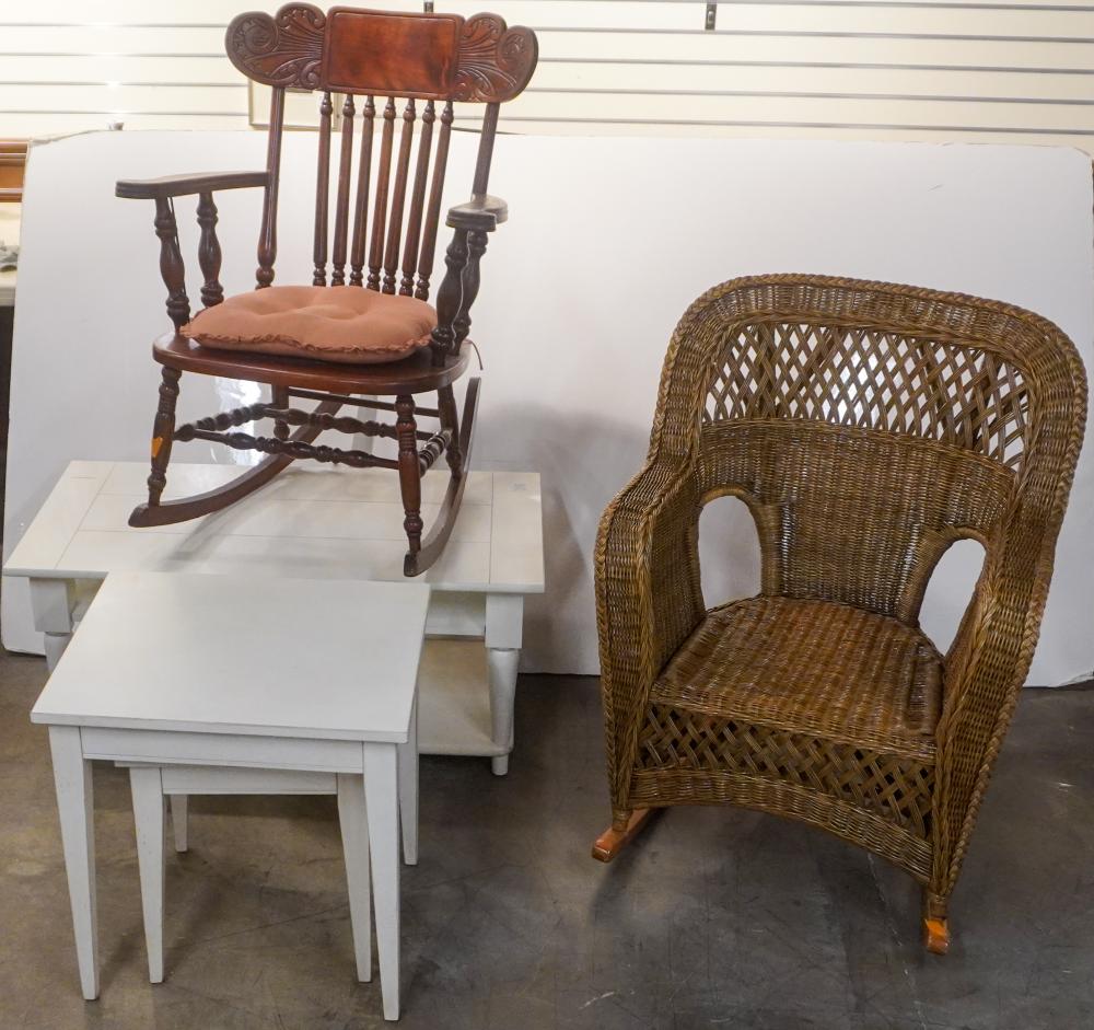 WICKER ARM ROCKER, A PRESSED