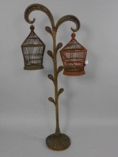 WICKER BIRD CAGE STAND. LATE 1