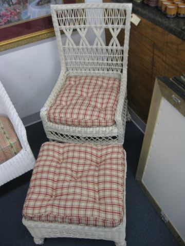 Wicker Chair & Ottoman