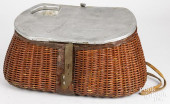 WICKER FISHING CREEL WITH ALUM