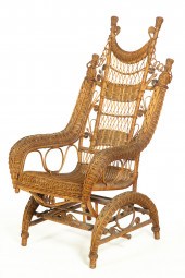 WICKER PLATFORM ROCKER.  Ameri