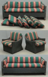 Wicker set including two chair